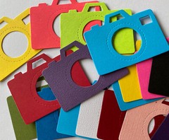 CAMERA Die-Cuts(6pc)Approx.2-1/2″x 1-1/2″Flash•Pictures•film•Portrait•Say Cheese