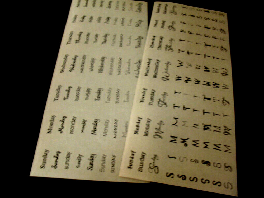 Creative Memories Title Stickers Jumbo Gr Length Days of the Week New