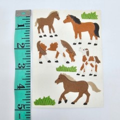 Sandylion Vintage Horse Stickers Fuzzy Flocked Sticker Sheet Canada Rare