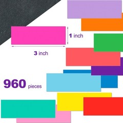 960 Pack Rectangular Colored Coding Labels Stickers by ,3 x 1 inch Label Stic…