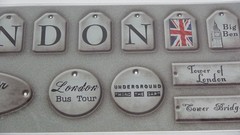 Stamping Station Tags London Antiqued Metallic Scrapbooking Stickers