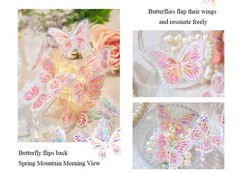 Butterfly Stickers Pack 20 Pcs Laser Glisten Creativity Decorative Collage Hand