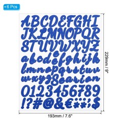 Alphabet Letters Numbers Stickers, Self Adhesive Cursive, Dark Blue 6 Sheets