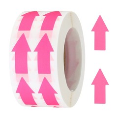 Sticker Labels 1000 Count/Roll 0.6×1.2 Inch Fluorescent Pink Arrow Shape
