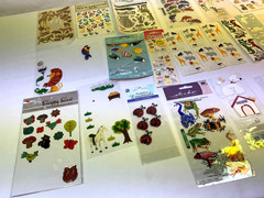 Mixed Lot of Scrapbooking Stickers, Open Packages, Partially Used, Many Brands