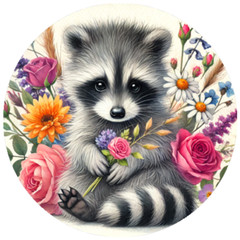 Cute Raccoons Handmade Stickers Envelope Seals Label Party Favor