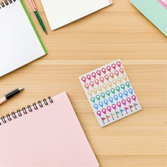 5 Sets Reusable Colorful Map Location Stickers Self Adhesive for Adventure Maps