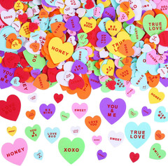500 Pieces Valentine’S Day Heart Shaped Foam Stickers in Pure Color Printed Lett