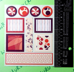 Creative Memories Cherry Red & Browns Shape Stickers Sheet