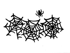 SUPER INTRICATE! LONG SPIDER WEB/ WEBS & SPIDERS SILHOUETTE DIE CUT/ CUTS