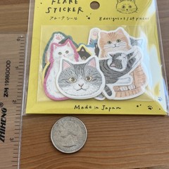 Cat Sticker Flakes Set 24pcs (8 Designs) Kawaii Cute