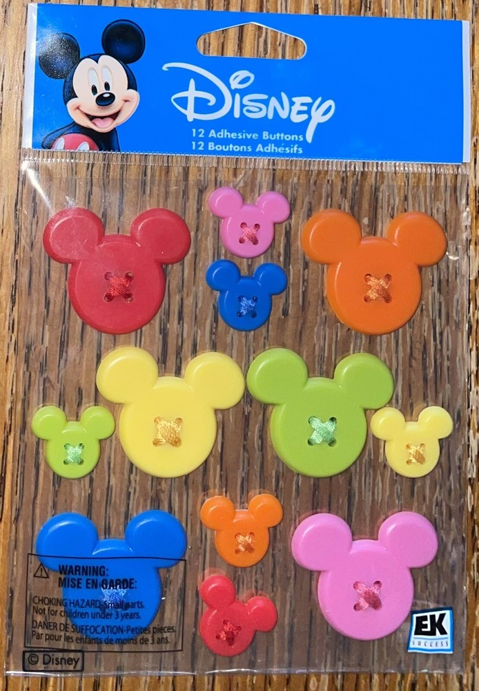 Disney Ek Success Colorful Mickey Mouse Icons Heads Ears Scrapbook Stickers 3D