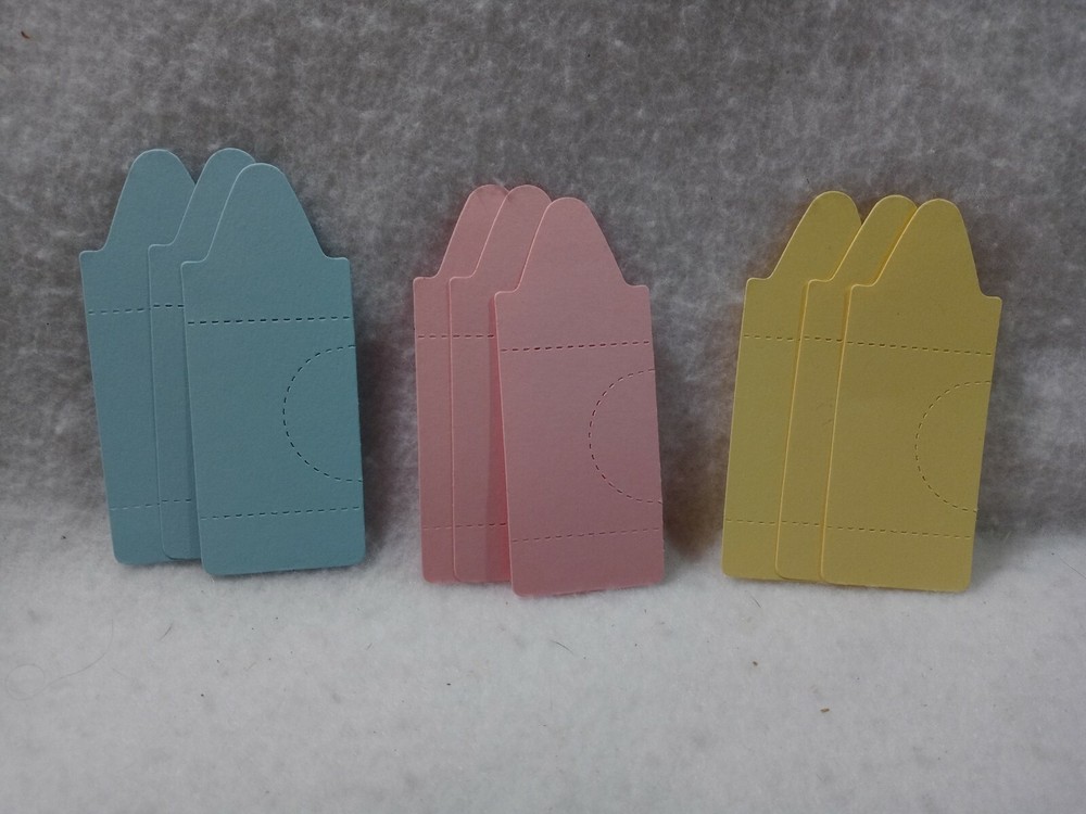 Crayon Die Cuts — Scrapbooking Set Of 9 Pastel Baby Colors Blue Pink Yellow Siz