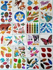 VINTAGE STICKERS LOT OF 176 MODULES HAMBLY STUDIOS PRISMATIC/GLITTER NO REPEATS