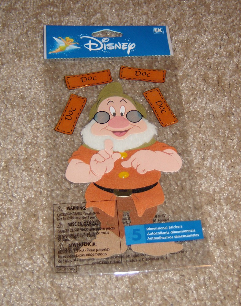 Disney EK Success Jolees Dimensional Stickers ~ Seven Dwarves……Doc.