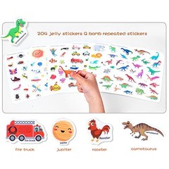 6 Pack Reusable Sticker Books for Toddlers 1-4 Years, Travel Activity Toys, Anim