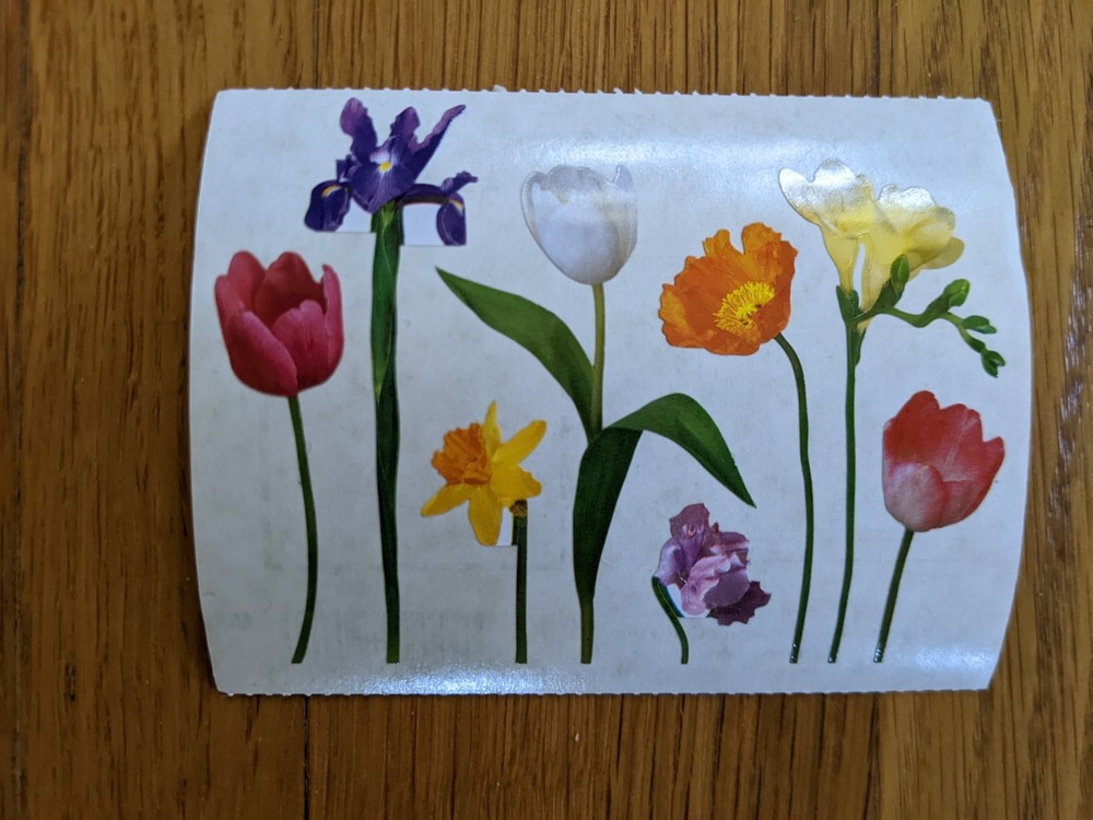 Vintage 1998 Mrs Grossman’s Floral Flowers Spring Sticker Mod Tulip Iris Daffodi