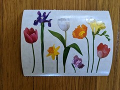 Vintage 1998 Mrs Grossman’s Floral Flowers Spring Sticker Mod Tulip Iris Daffodi