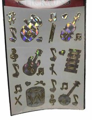 Vintage Prism Stickers Classy Stick-Ons Musical Band Silver New Sealed