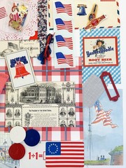 VTG Americana Ephemera July 4th Patriotic 50+ Pcs Junk Journaling Scrapbooking
