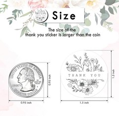 500 PCS 1.5 Inch Thank You Stickers for Small Business, Baking, Gifts, Envelo…