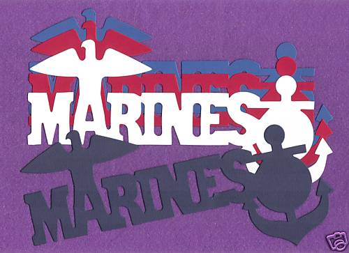 MARINES # 2 military die cuts scrapbook cards