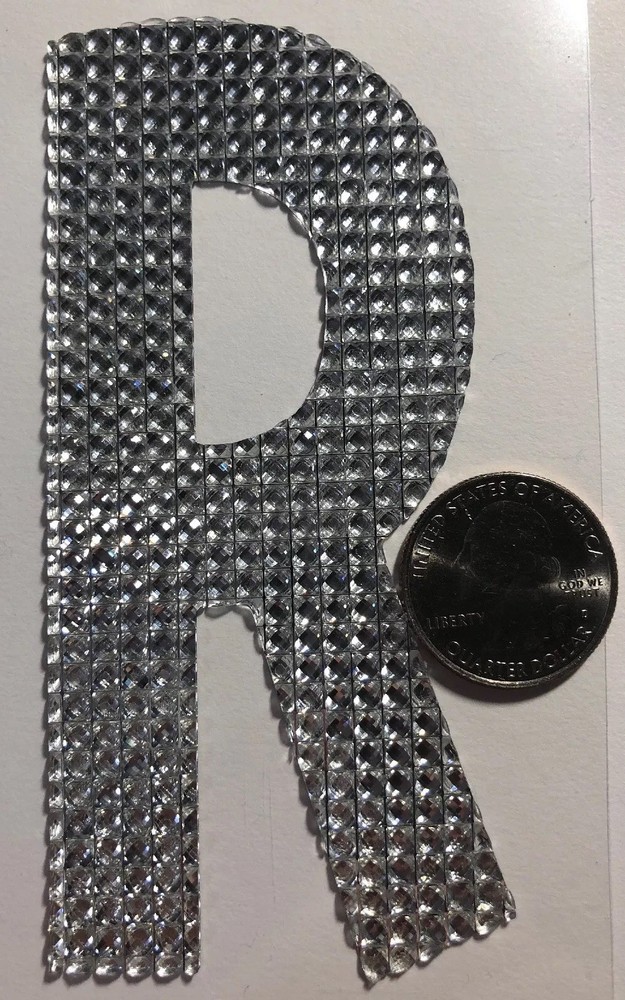 GIANT SILVER RHINESTONE LETTER “R” Stickers(1pc)JoAnn’s•Name•Initial •Label•Last