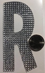 GIANT SILVER RHINESTONE LETTER “R” Stickers(1pc)JoAnn’s•Name•Initial •Label•Last