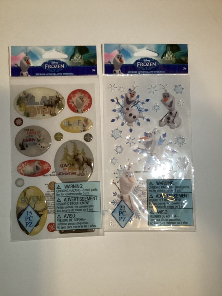 New Disney Frozen Olaf Scrapbooking Crafting Stickers Lot Of 2