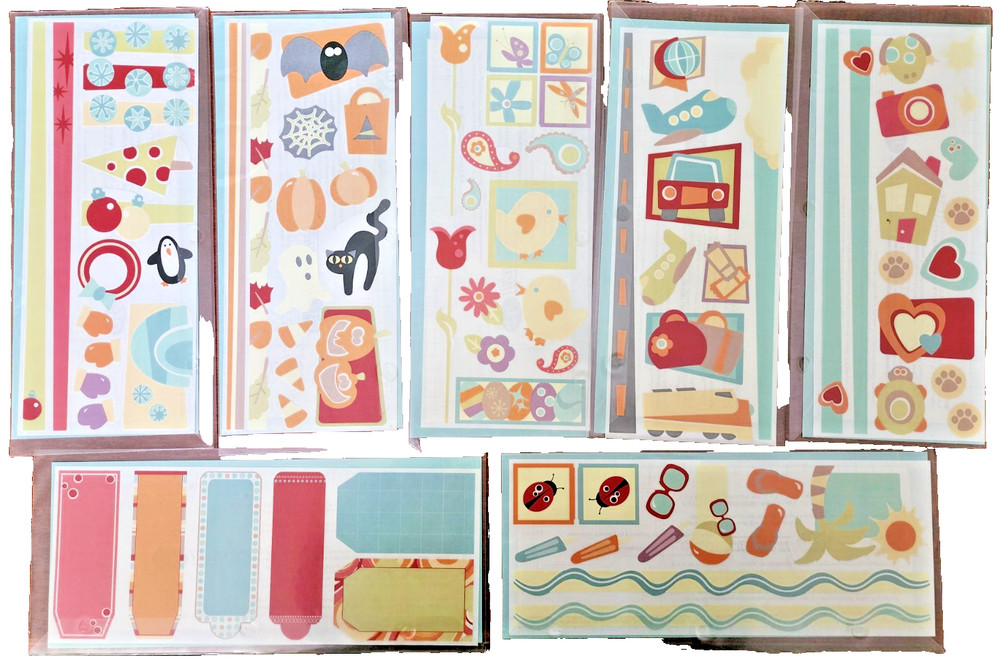 Vintage Creative Memories Power Palette Cabana Jumbo GL Scrapbook Stickers 7pks