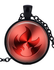 1 FIRE Black Bezel Necklace