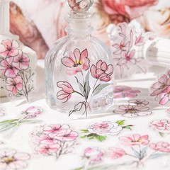 20Pcs Flowers Bloom PET Stickers Journaling Album Card Scrapbooking Collage Art