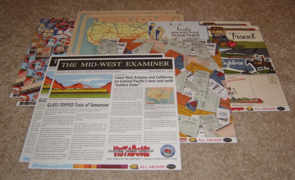 Carta Bella 12×12 Double Sided Scrapbook Paper Lot B ~ All Aboard…Trains