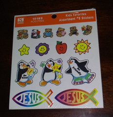 Vintage Redi-Stix Sticker Sheets Religious Kids Penguin Jesus Teddy Bears Flower