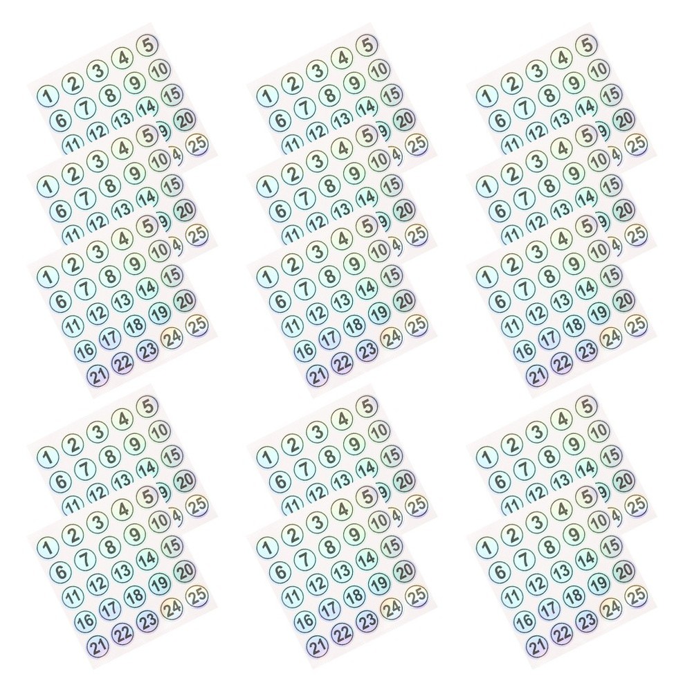15 Sheets Self-adhesive Number Tags Stickers for Water Bottles Shipping Boxes