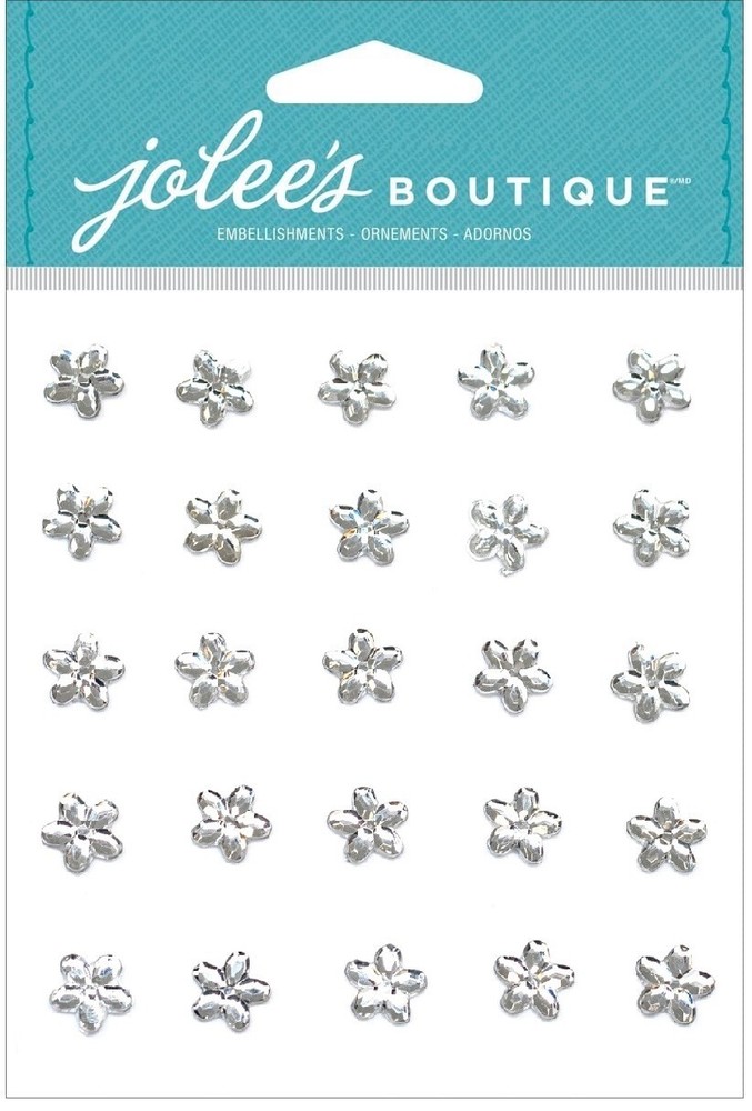 Mini Flower Gems – Diamond, 3D scrapbook Stickers Jolees 50-21410