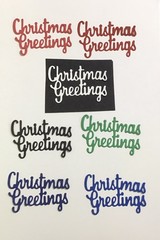 Christmas Greetings Die Cut Embellishments 6 Pcs 1-1/4” x 2” Scrapbook Cards