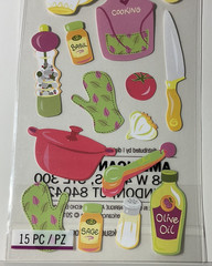 Sticko Cooking Cuisine Stickers EK Success 15ct 2011 Kitchen Planner Scrapbook