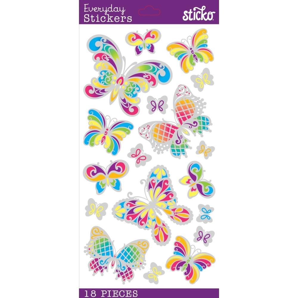 Crafts Stickers Sticko Stained Glass Butterfly Butterflies Rainbow Colors