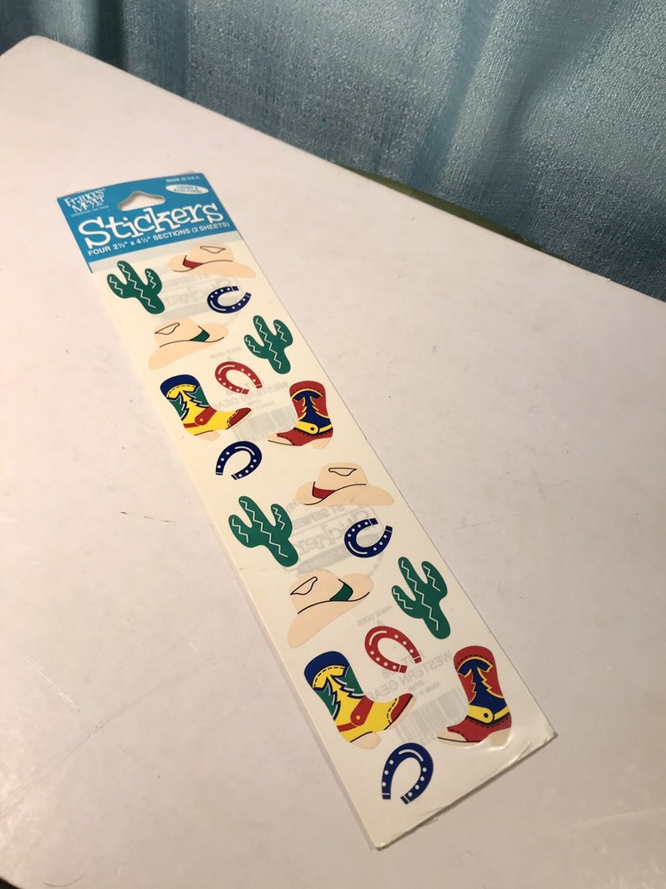 Frances Meyer Sticker Sheets Western Cowboy Gear Southwestern Cactus Boots Hat