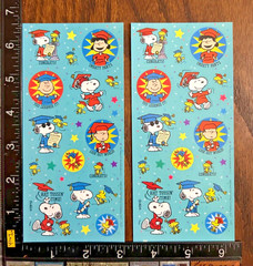 GRADUATED PEANUTS SNOOPY & FRIENDS, HALLMARK, TWO SHEETS BEAUTIFUL STICKERS #GRA