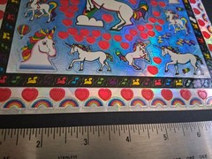 Vintage Stickers Unicorns Rainbow Hearts Prism Sticker Sheet VTG 90s PLS READ