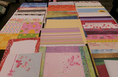 Scrapbooking Paper Mixed Lot Of 112, Various Sizes,Brands,Colors, w/Case