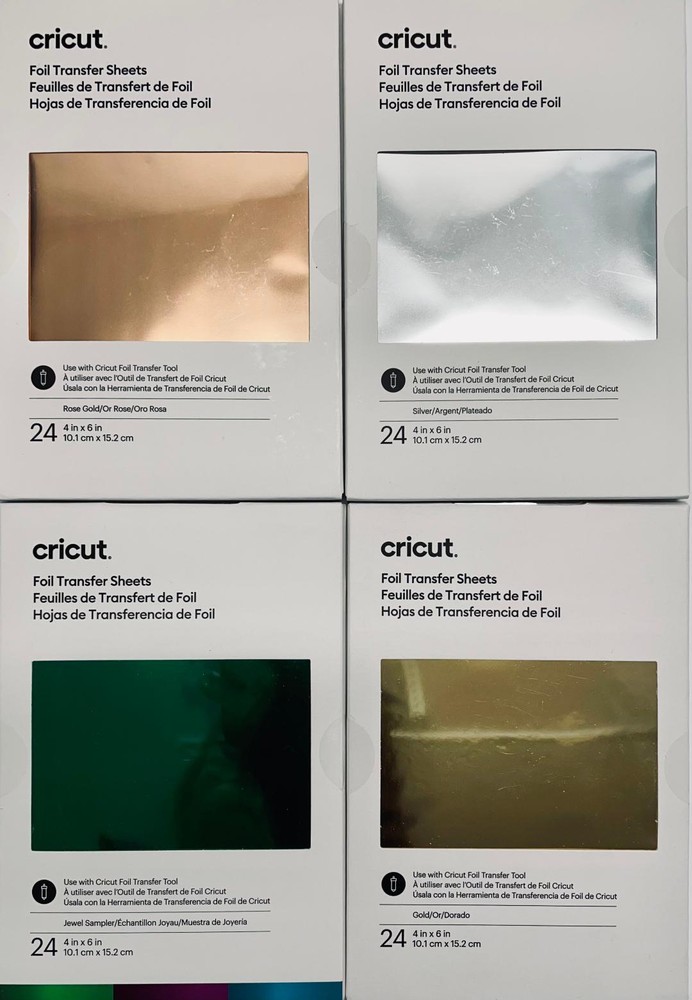 Cricut Foil Transfer Sheets 4×6 Gold, Silver, Rose Gold, Jewel ~ YOU CHOOSE!