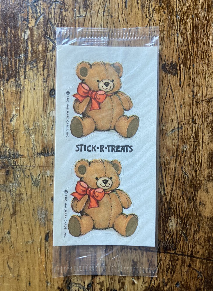 NEW & SEALED! Vtg 1983 Hallmark Cute Teddy Bear Stick-R-Treats Stickers Pack 80s