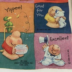 Vintage 1990s Hallmark Ziggy Sticker Sheet LOT used Reward Valentine Love 90s