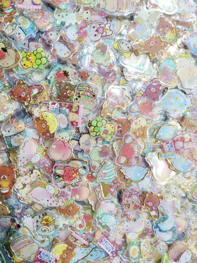 Kawaii SAN-X CHARACTERS Clear Plastic Seal Bits GRAB BAG (25 pcs) STICKERS