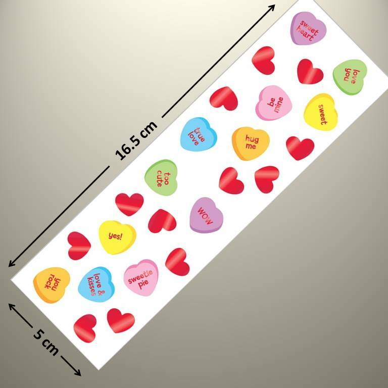 Mrs Grossman’s Sticker – REFLECTIONS – CANDY HEARTS – RED FOIL, Sweet, Too Cute