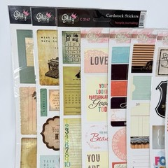 Glitz Scrapbook Stickers Embellishments Amy Tangerine Studio Calico LOT of 23 A