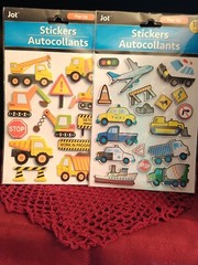 Jot Stickers 2 Set~Work Vehicles and Police Cars Puffy 3D!